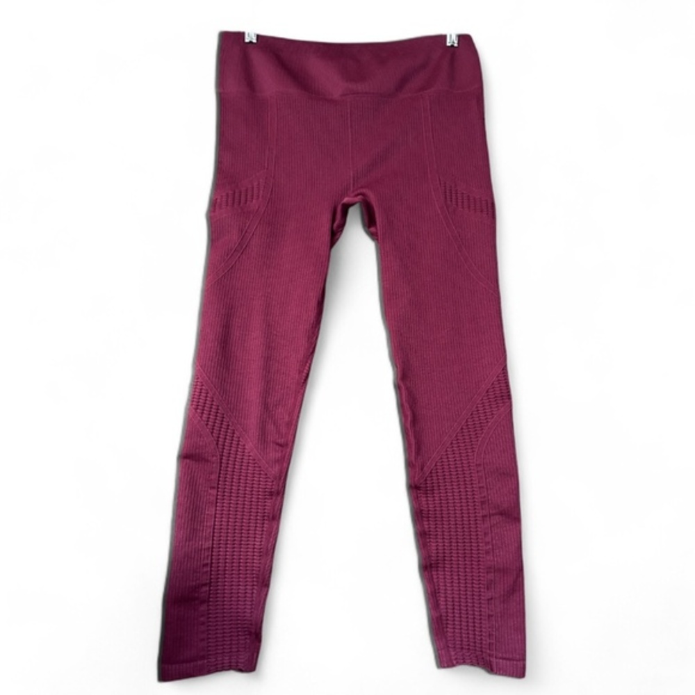 Burgundy Fabletics Ribbed leggings Size L